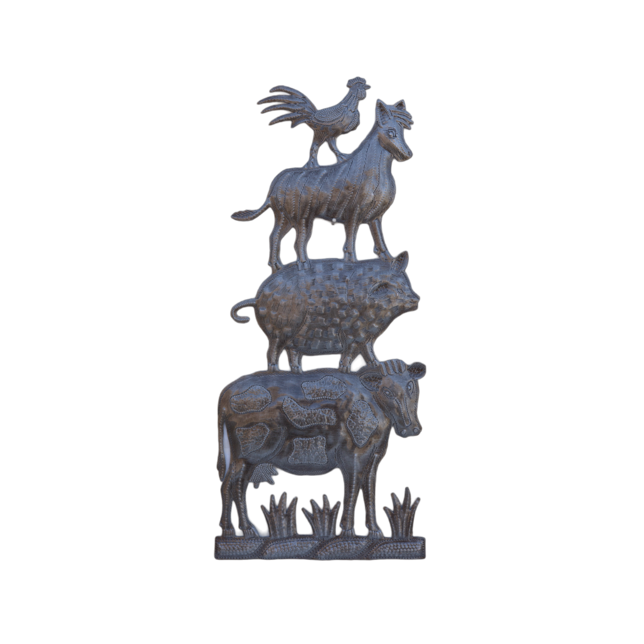Stacked Farmhouse Animals, Stacked Animals, Stacked Cow Pig Donkey Rooster, Farmhouse Decor, Farmhouse Sculpture 