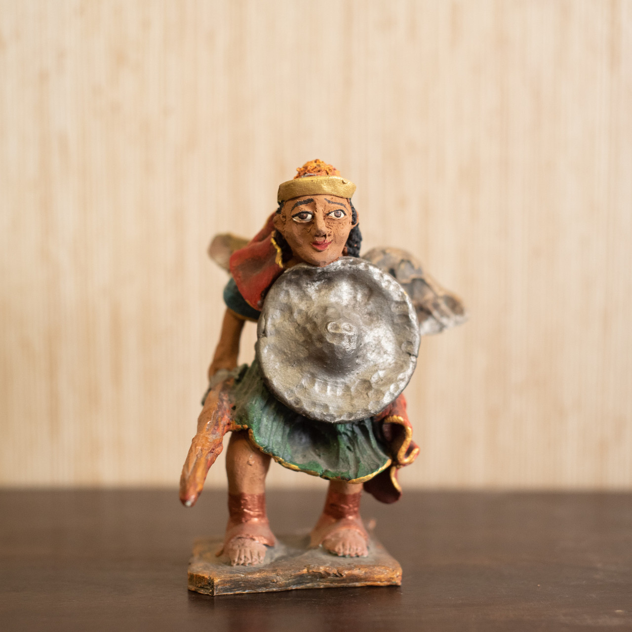 Nativity Clay Sculpture, Mexican Nativity Scene, Angel, Guardian Angel, Clay Guardian Angel, Clay Angel Sculpture, Mexican Angel Sculpture 