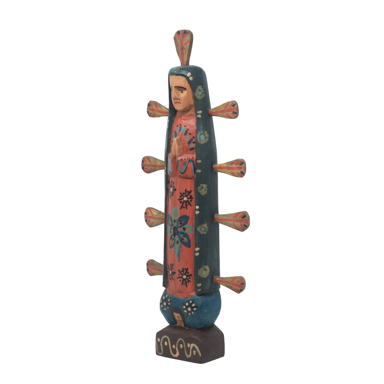 Handcarved Guatemalan Folk Art, Virgen Guadalupe, Virgen Mary, Wooden Religious Decor