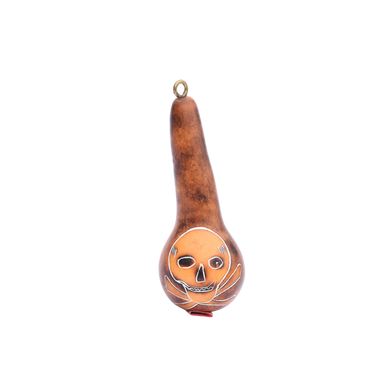 Hand Carved Peruvian Gourd, Skull Gourd, Hand Carved Peruvian Gourd, Halloween Skull Gourd, Day of the Dead Skull Gourd, Vintage Day of the Dead Folk Art, Skull Ornament, Day of the Dead Ornament, Halloween Ornament