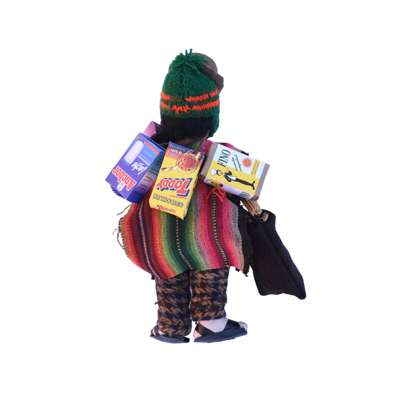 Bolivian Ekeko, Handknit Soft Sculpture Bolivian Ekeko, Bolivian Ekeko Doll, God of Good Luck & Prosperity, God of Good Fortune, Bolivian Ekeko Doll, Ekeko Folk Art, Ekeko Sculpture