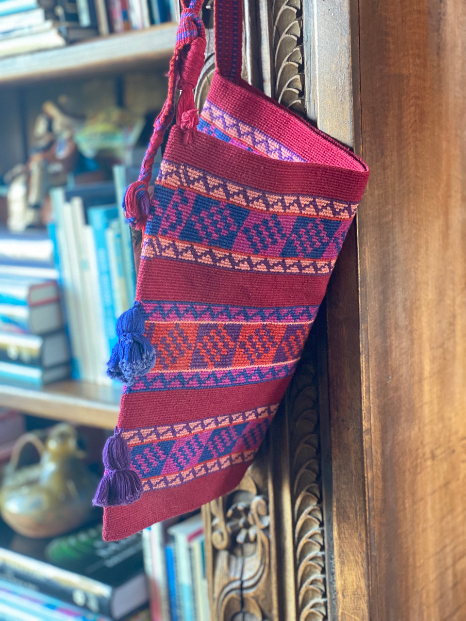 Upcycled Handmade Shoulder Bag, Toto Santos Guatemala Colorful Bag