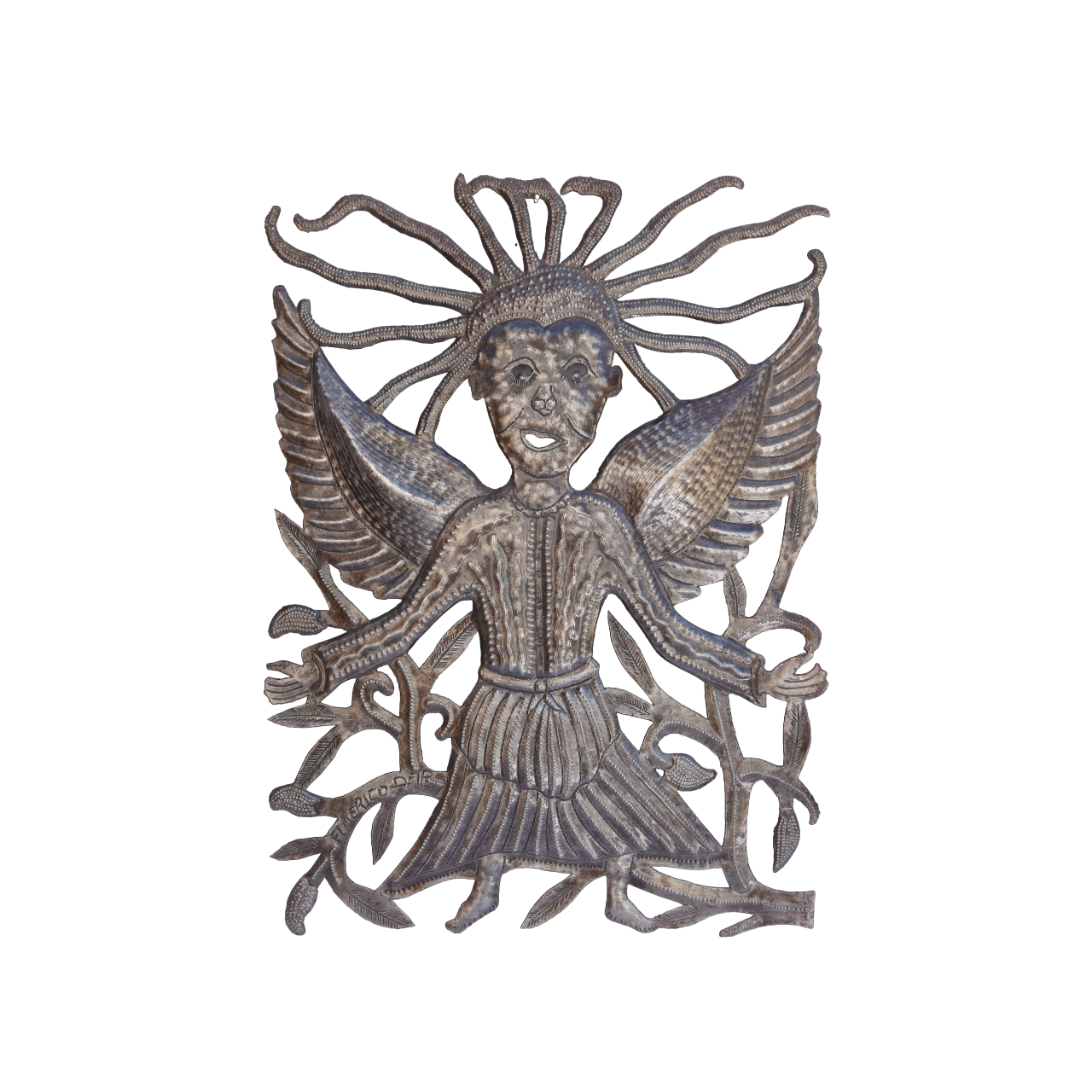 Angel, Welcome with Open Arms, Welcoming Angel, Angelic Decor, Angel Sculpture, Guardian Angel, Garden Angel, Angel Decor, Angel Folk Art, Recycled Oil Barrel Sculptures 