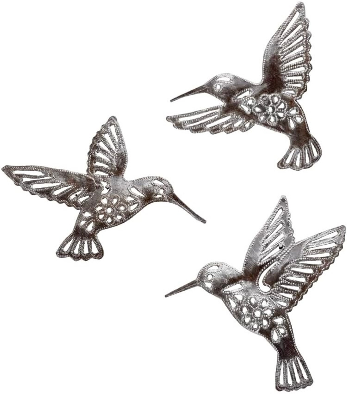 hummingbird set, handmade bird gift, bird lover decor, garden wall art handmade, eco-friendly decorative art.