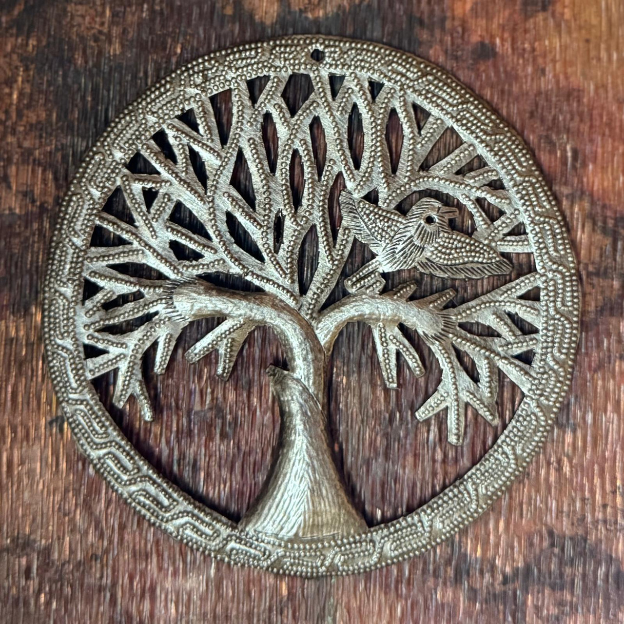 Tree Ornament, Vintage Tree Ornament, Garden Tree Decor, Vintage Garden Art, Garden Sculpture, Tree with Bird Ornament, Tree Sculpture