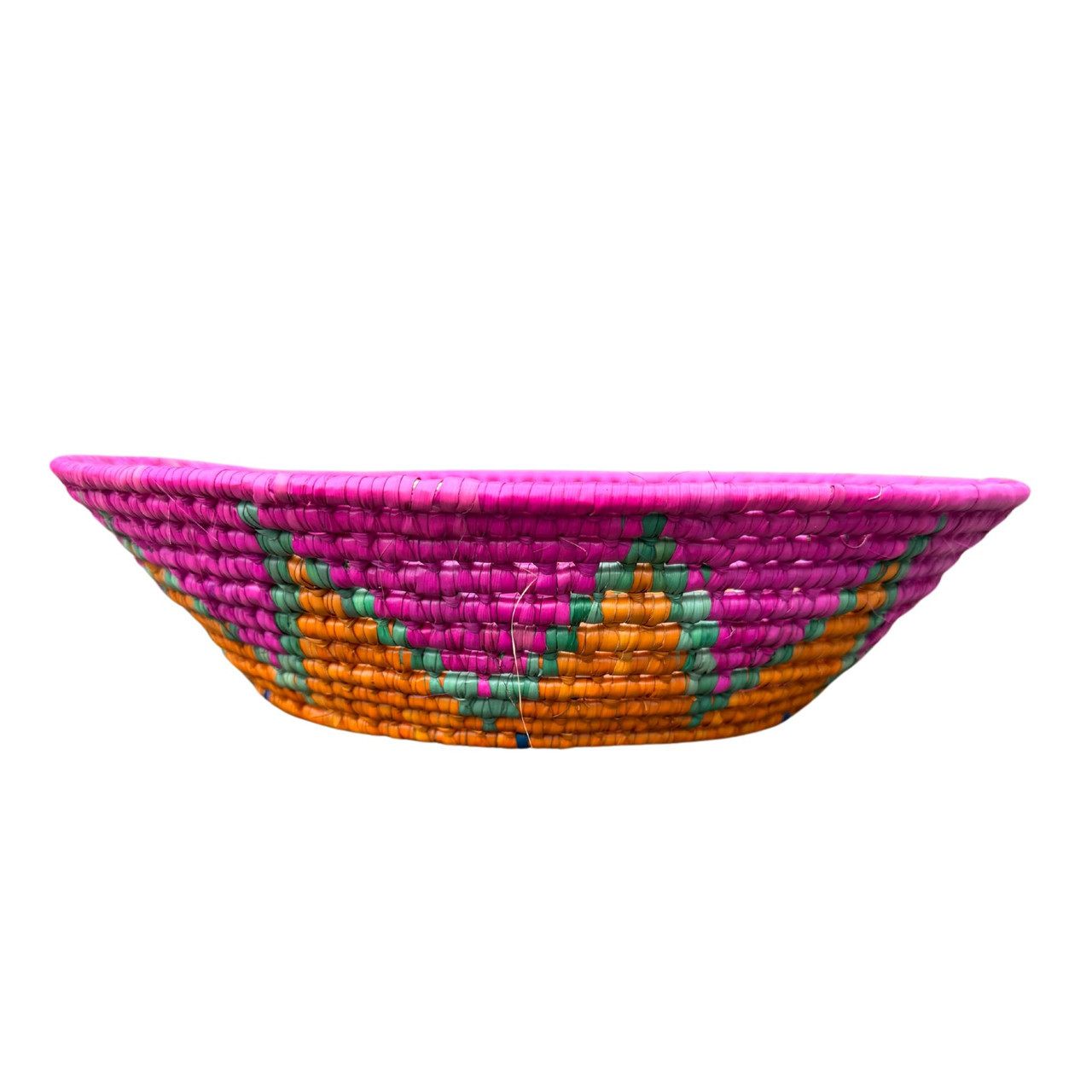 Toluca Mexico, Fiesta, Basket , Handwoven Traditional Coil Method, Bright Colorful