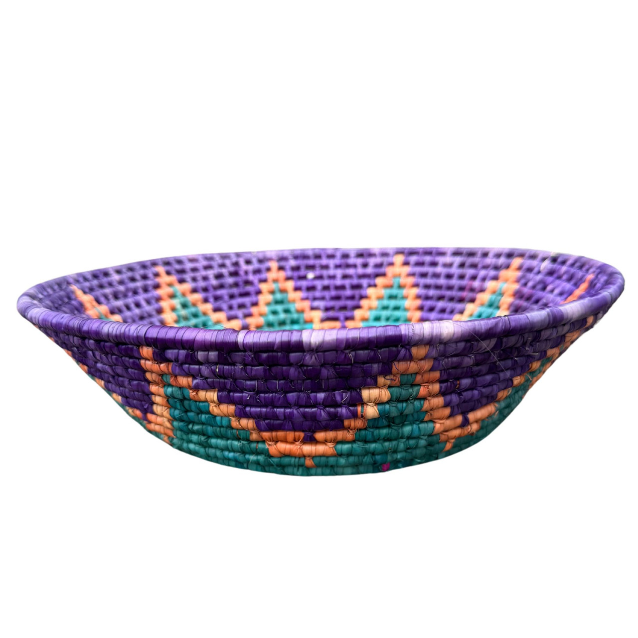 Toluca Mexico, Fiesta, Basket , Handwoven Traditional Coil Method, Bright Colorful