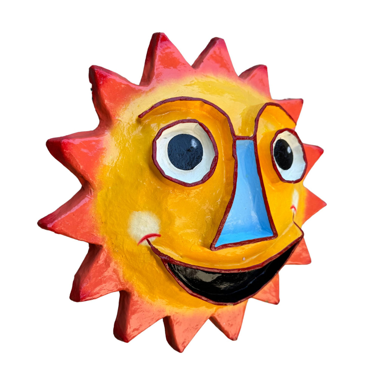 Orange and Yellow sun face, Brighten up any space in your home with these joyful decorations, adding a splash of color and personality to your walls.