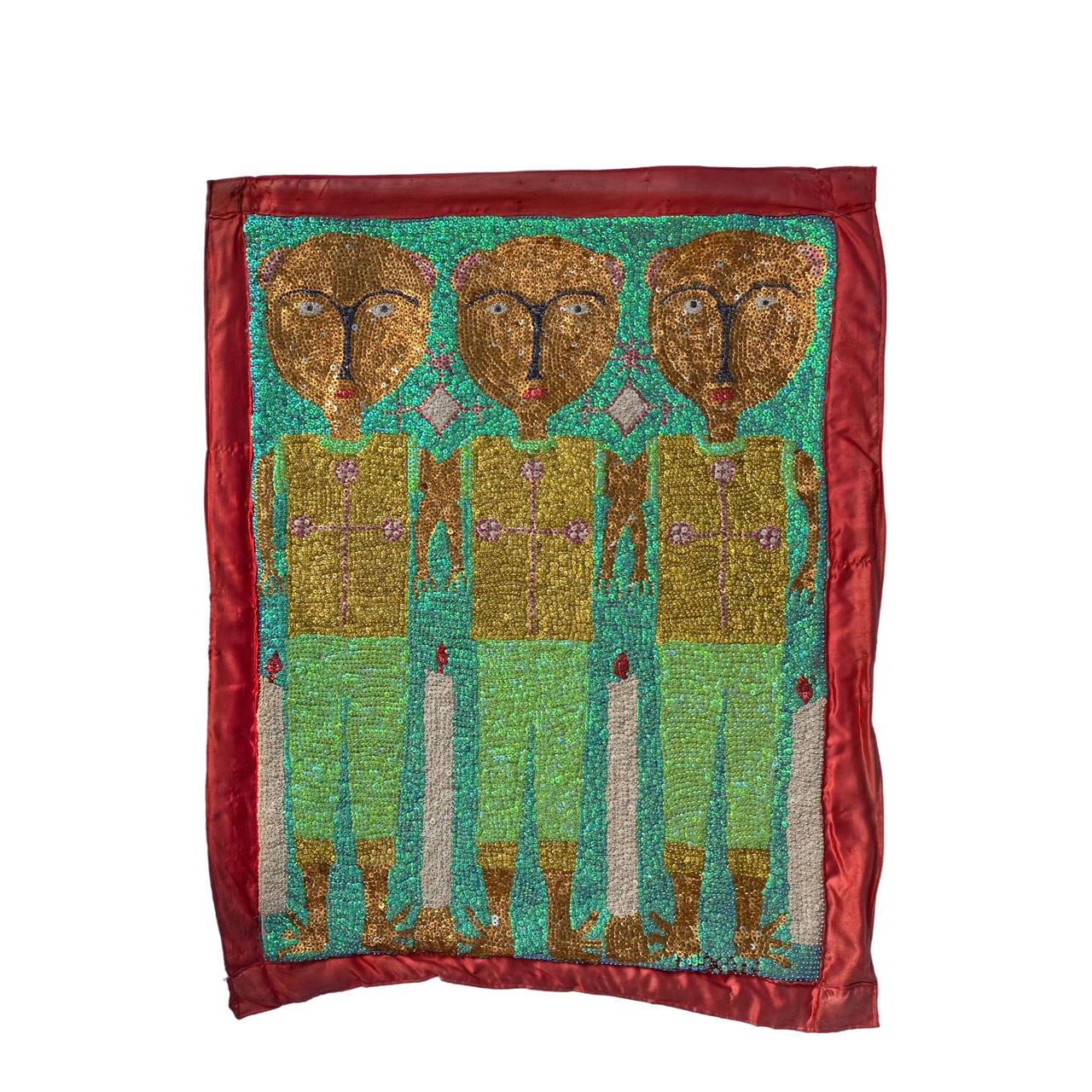 Vintage Drapo Vodou, Voodoo Flag, Sequin Voodoo Flag, Sequin Voodoo Decor, Voodoo Altar Decor, Vodou Altar, Voodoo Altar, Vintage Voodoo Sequin Flag, Vintage Drapo Vodou 