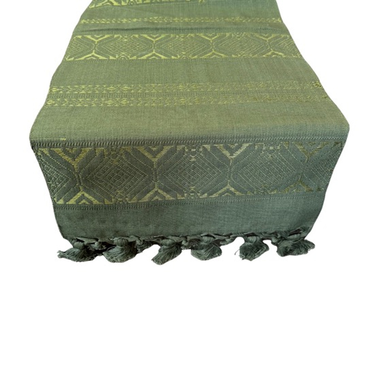 Handmade Fair Trade Table Runner Olive Green