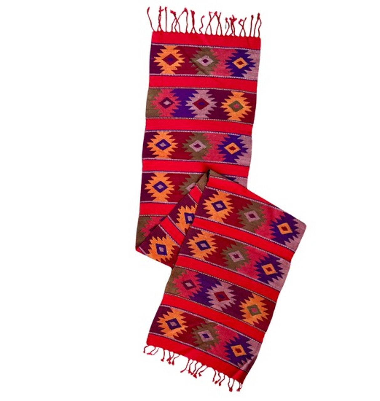 Guatemala Hand Woven Table Runner, Comalapa Style Red