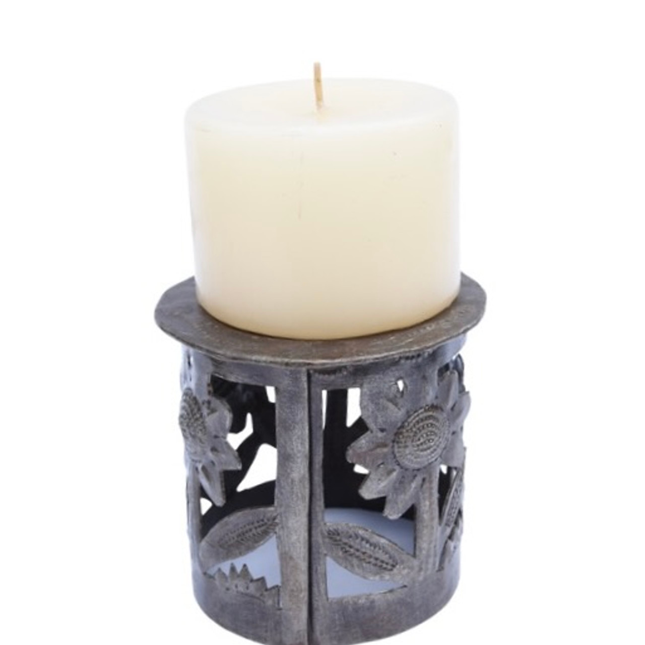 One of a Kind Hand Pounded Candle Holder, Fair Trade Haiti One of a Kind Hand Pounded Candle Holder, Fair Trade Haiti