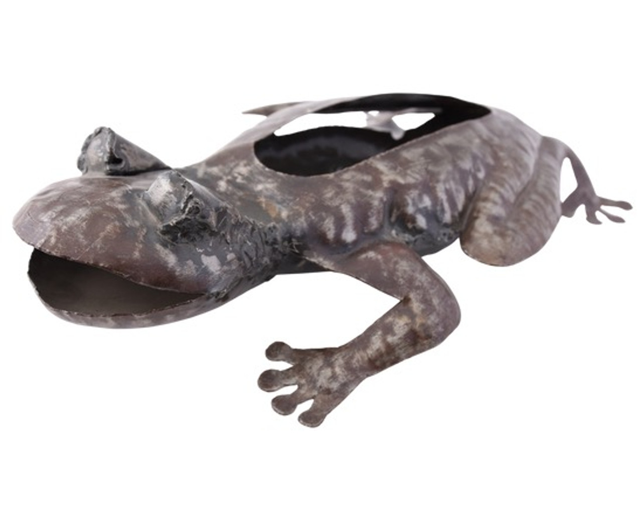 Dimensional Frog Planter, Home & Garden Decor, Handmade Haitian Metal Art