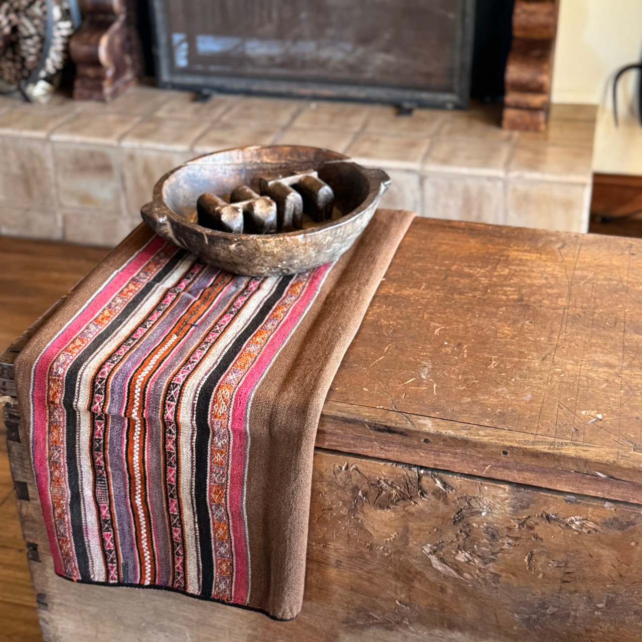 Handwoven Antique Manta from Bolivia