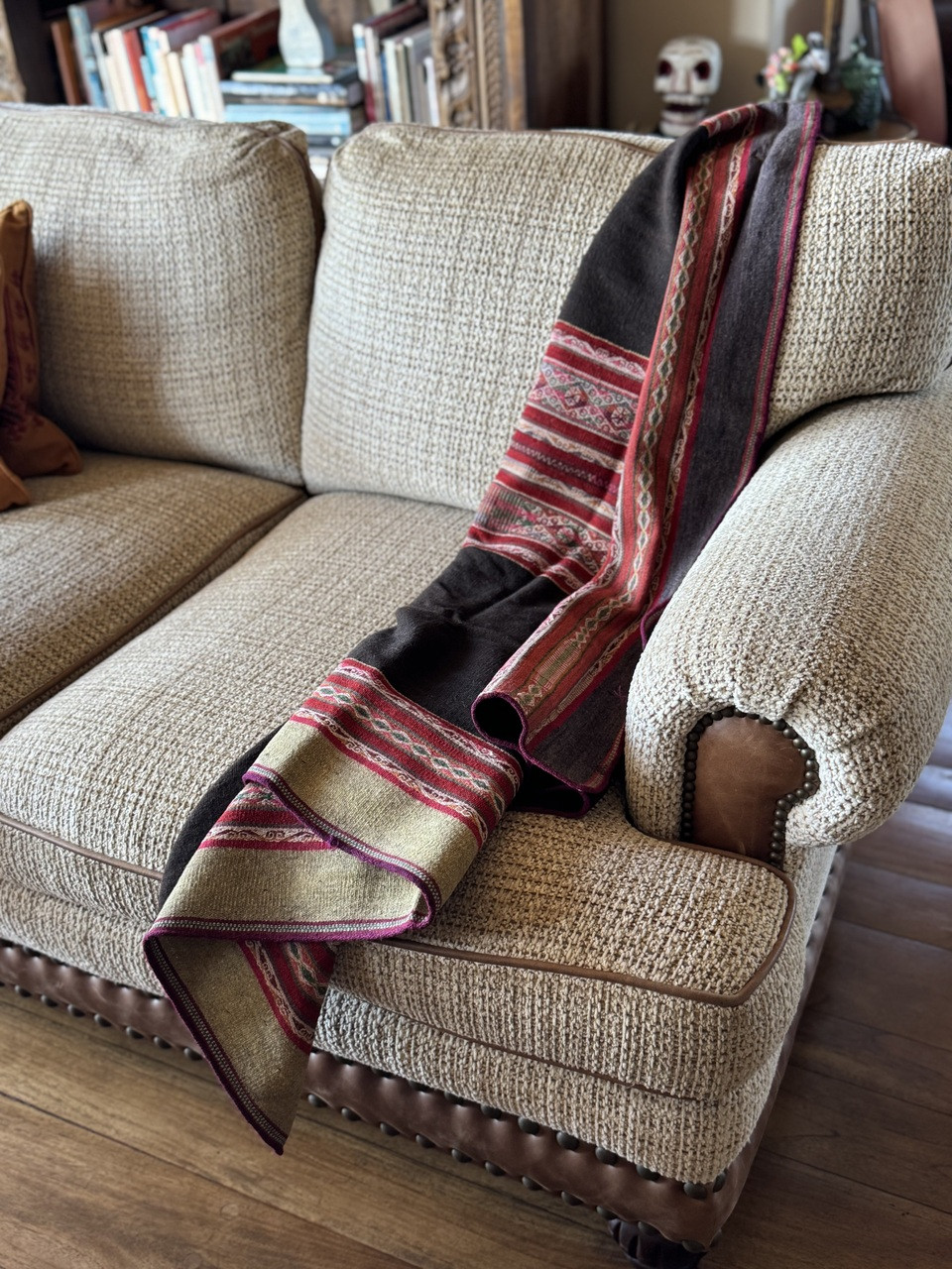 Vintage Bolivian Manta from Cala Cala Potosi Region all Natural Dyes