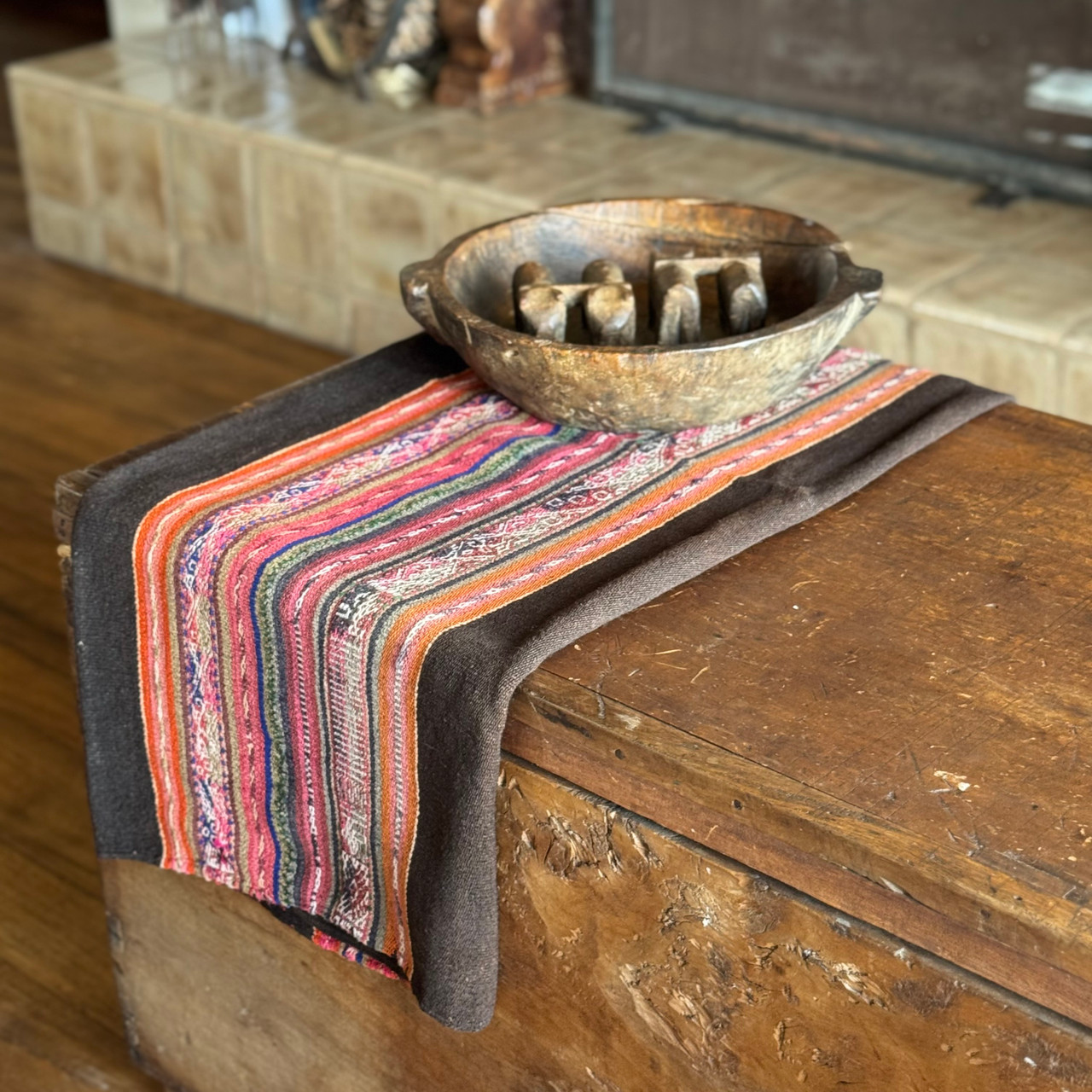 Llallagua Manta or Aguayo, Vintage Bolivian Textile, Handwoven Natural Dyes Llallagua Manta or Aguayo, Vintage Bolivian Textile, Handwoven Natural Dyes