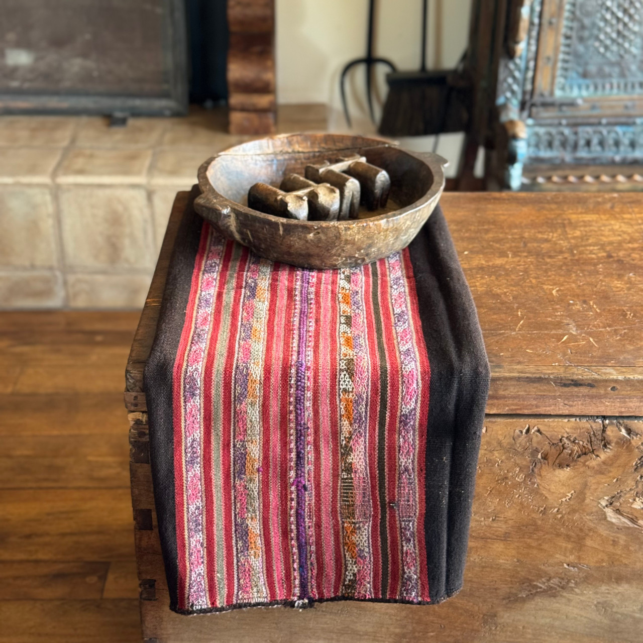 Llallagua Aguayo Vintage Bolivian Textile, Handwoven Natural Dyes Llallagua Aguayo Vintage Bolivian Textile, Handwoven Natural Dyes