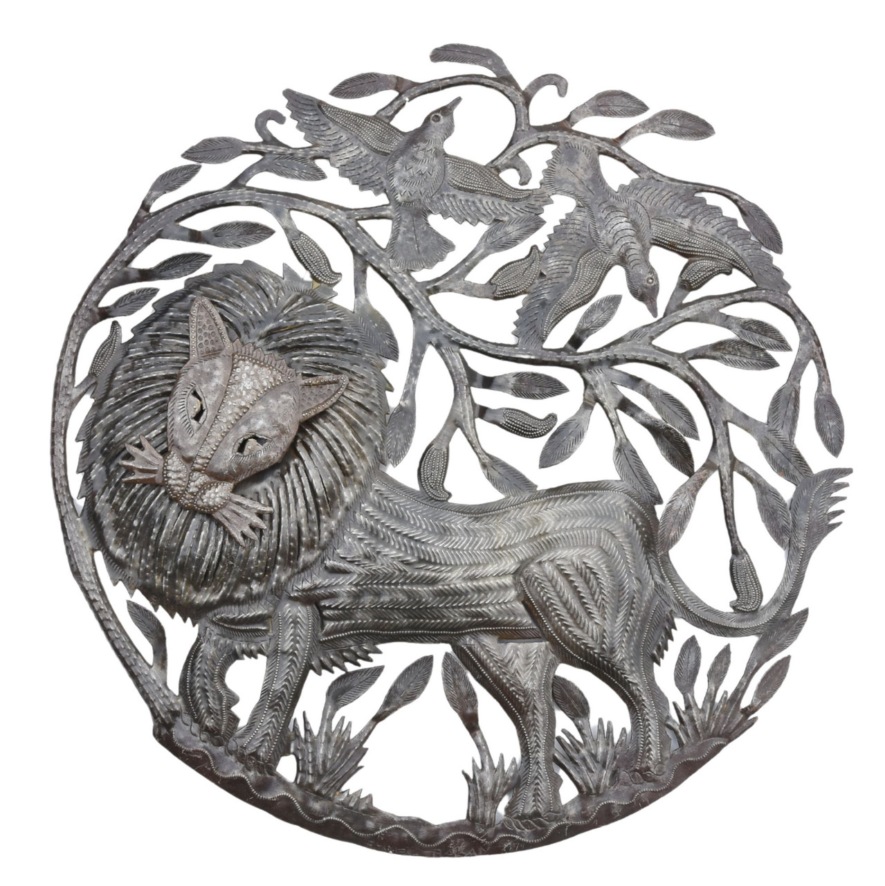 Lion with 3-d Face whimsical folk art from Haiti Lion with 3-d Face whimsical folk art from Haiti