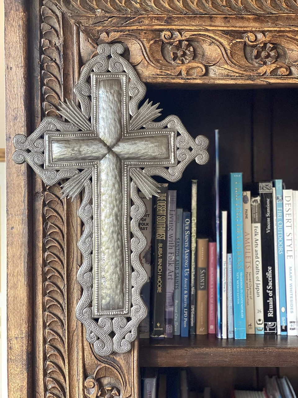 Beautiful Handmade Metal Cross Sacrifice & Love, Authentic Upcycled Artwork from Haiti Beautiful Handmade Metal Cross Sacrifice & Love, Authentic Upcycled Artwork from Haiti