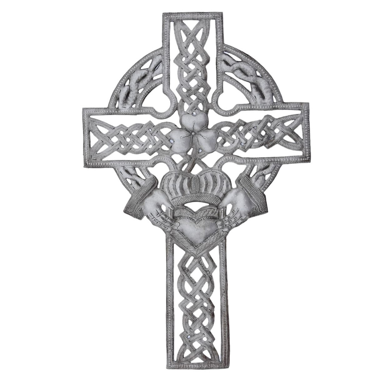 Metal Celtic Cross Wall Hanging – Handmade from Recycled Steel in Haiti Metal Celtic Cross Wall Hanging – Handmade from Recycled Steel in Haiti