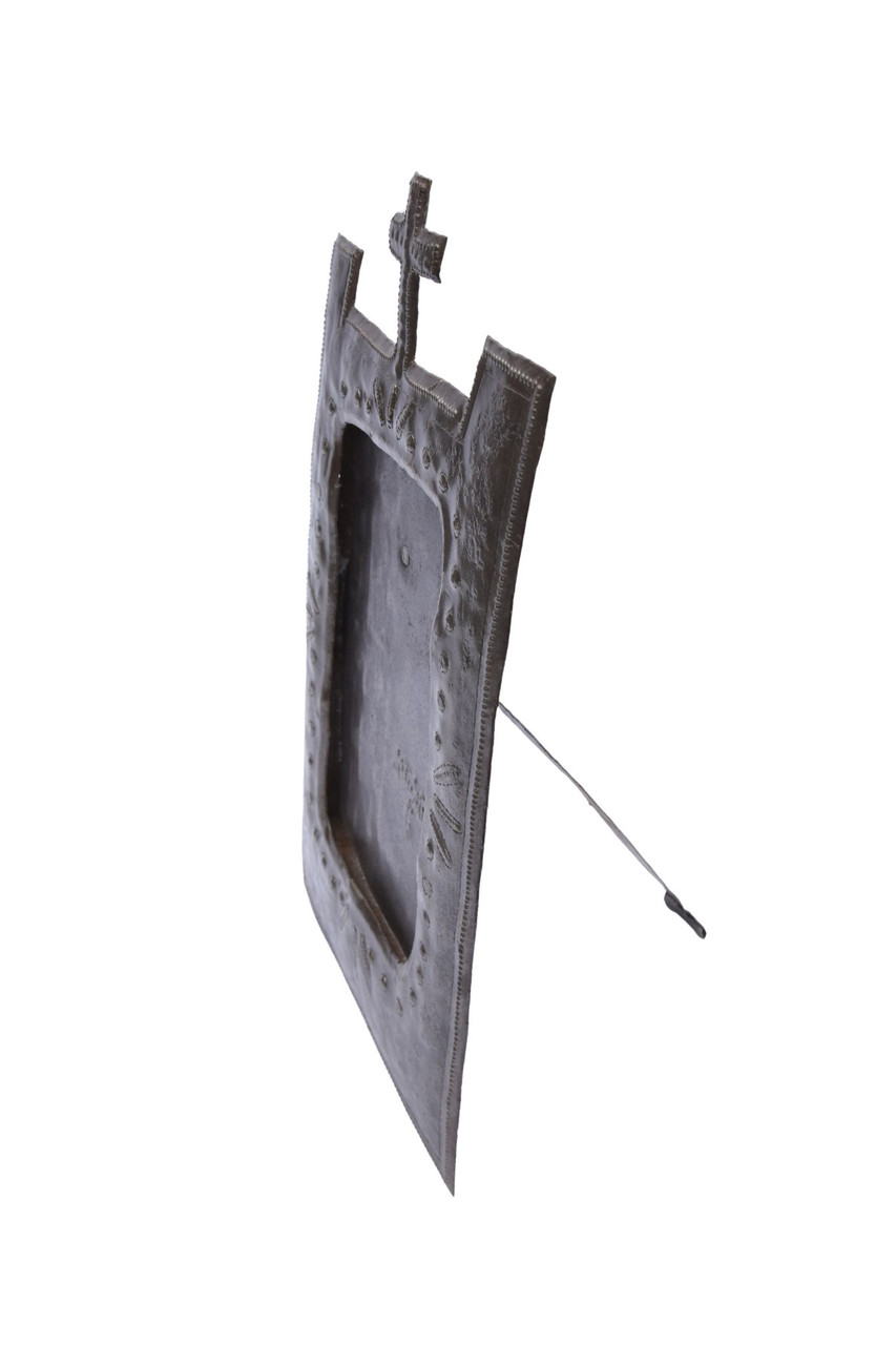 Handmade Haitian Metal Frame with Stand – Santa Fe Style with Cross Handmade Haitian Metal Frame with Stand – Santa Fe Style with Cross