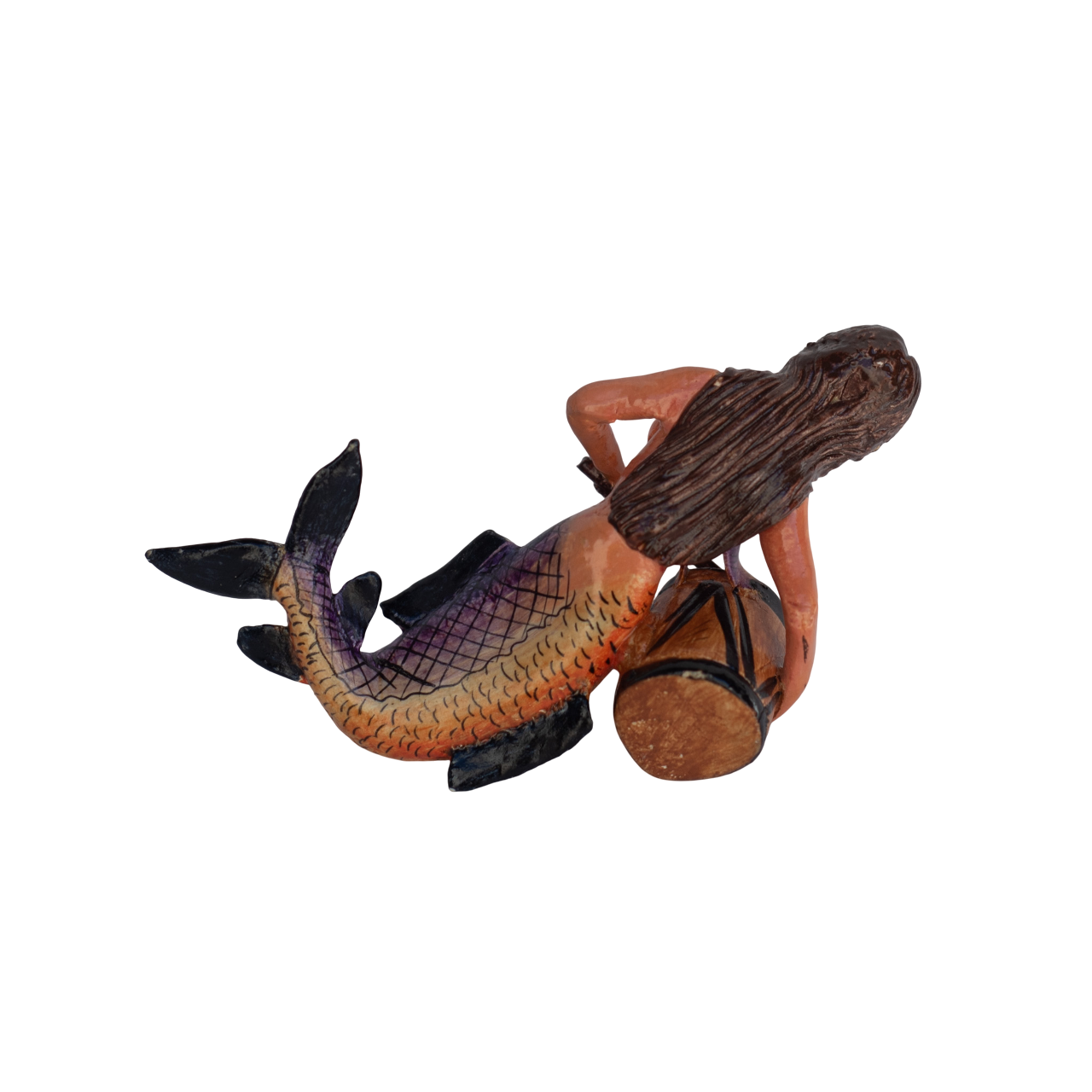 Handmade Retablo Ornaments, Ornament, Vintage Ornament, Peruvian Folk Art, Claudio Jimenez Quispe, Mermaid Ornament, Plaster Ornament, Colorful Ornament, Mermaid with Hand Drum, Mermaid Ornament, Musical Ornament, Musical Choir