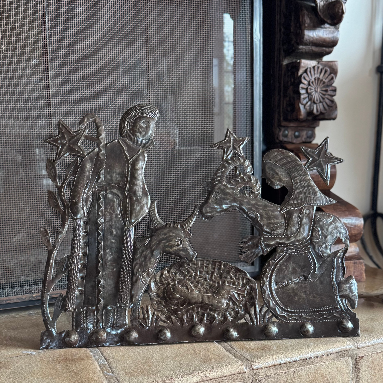 Haitian Metal Nativity – Handmade Fair Trade Christmas Decoration, Recycled Oil Drum Art Haitian Metal Nativity – Handmade Fair Trade Christmas Decoration, Recycled Oil Drum Art