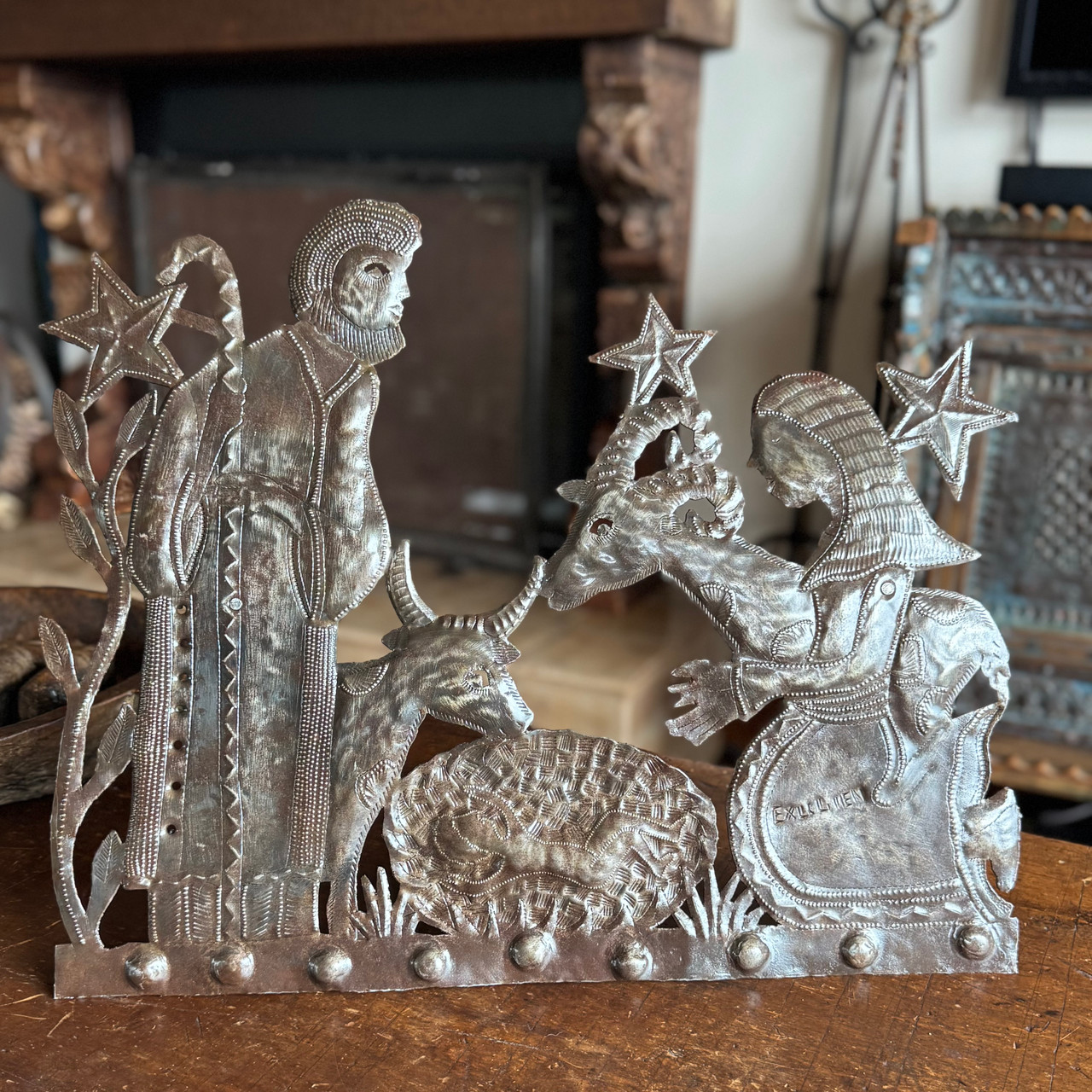 Eco-Friendly Haitian Metal Nativity Scene – Handmade Fair Trade Holiday Decoration with Stand Eco-Friendly Haitian Metal Nativity Scene – Handmade Fair Trade Holiday Decoration with Stand