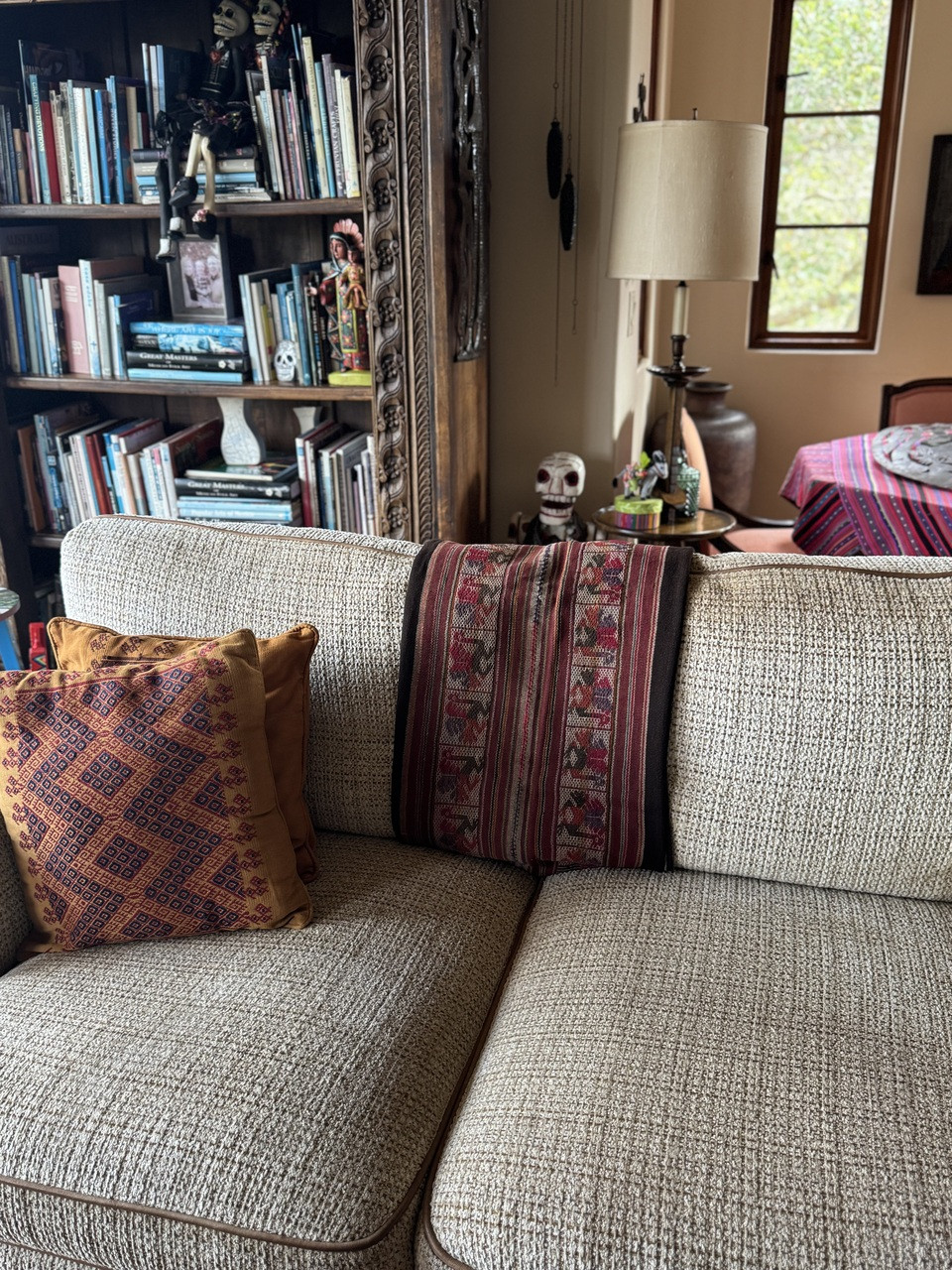 Boho home décor throw, Folk art textile Boho home décor throw, Folk art textile