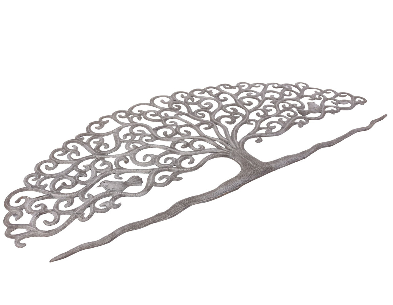 Haitian tree of life, fair trade wall art, recycled metal art, steel drum sculpture, eco-friendly decor, handmade Haitian art, over door wall hanging, sustainable home decor, handcrafted tree of life, artisan metal wall decor