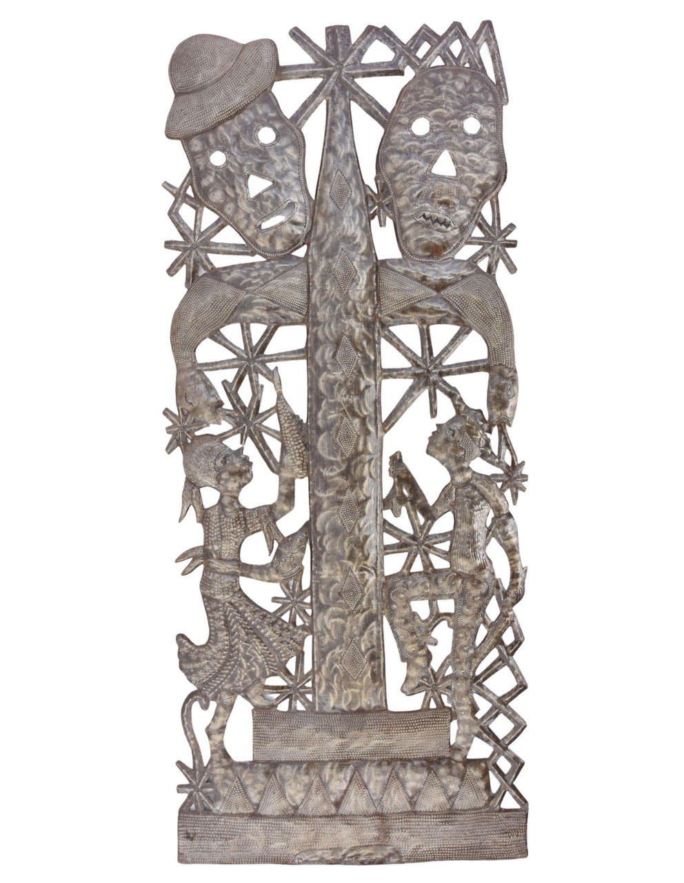 Haitian voodoo art, Ghede sculpture, JPR Desrosiers metal art, Haitian artist, recycled steel art, fair trade Haiti, spiritual wall decor, Vodou spirit art, handmade Haitian metal art, one of a kind wall sculpture, Haitian cultural art Haitian voodoo art, Ghede sculpture, JPR Desrosiers metal art, Haitian artist, recycled steel art, fair trade Haiti, spiritual wall decor, Vodou spirit art, handmade Haitian metal art, one of a kind wall sculpture, Haitian cultural art