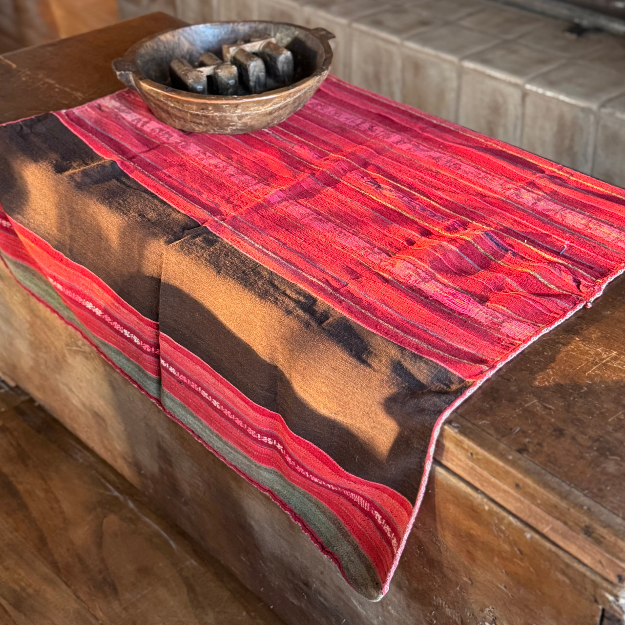 Antique Bolivian manta, Vintage aguayo, Handwoven Andean wool textile Antique Bolivian manta, Vintage aguayo, Handwoven Andean wool textile