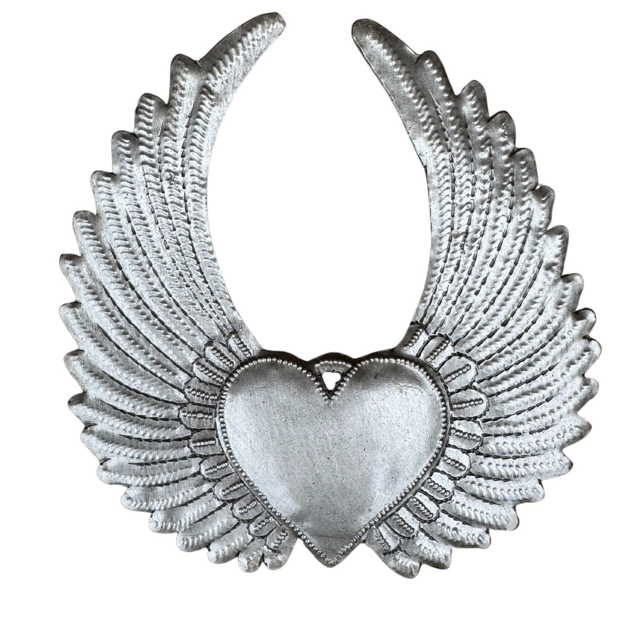 Haitian heart with wings, handmade metal heart, Fair Trade Haitian art, recycled metal sculpture Haitian heart with wings, handmade metal heart, Fair Trade Haitian art, recycled metal sculpture