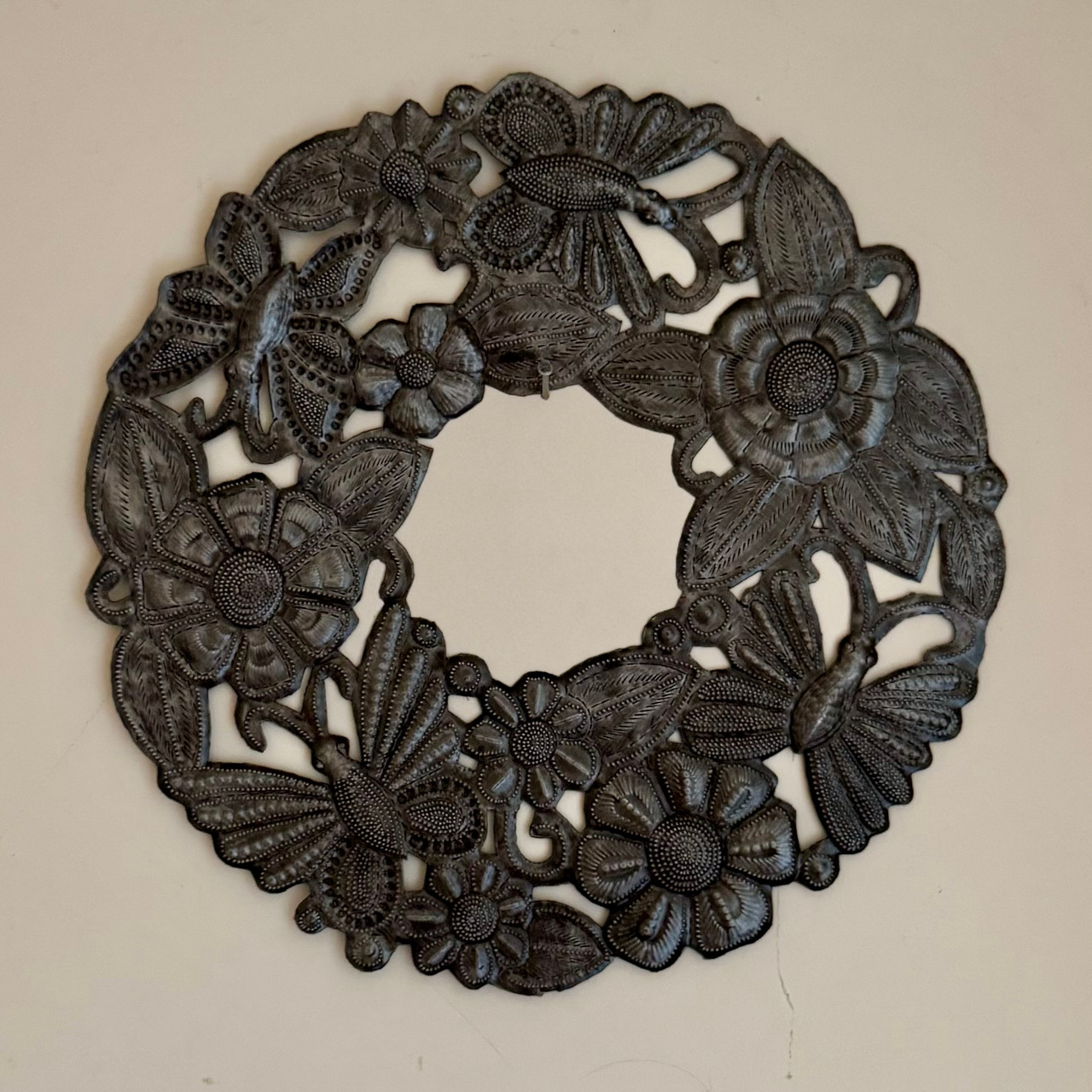 upcycled home accent, artisan metal craft, candle ring centerpiece, unique handmade gift, recycled steel drum art upcycled home accent, artisan metal craft, candle ring centerpiece, unique handmade gift, recycled steel drum art