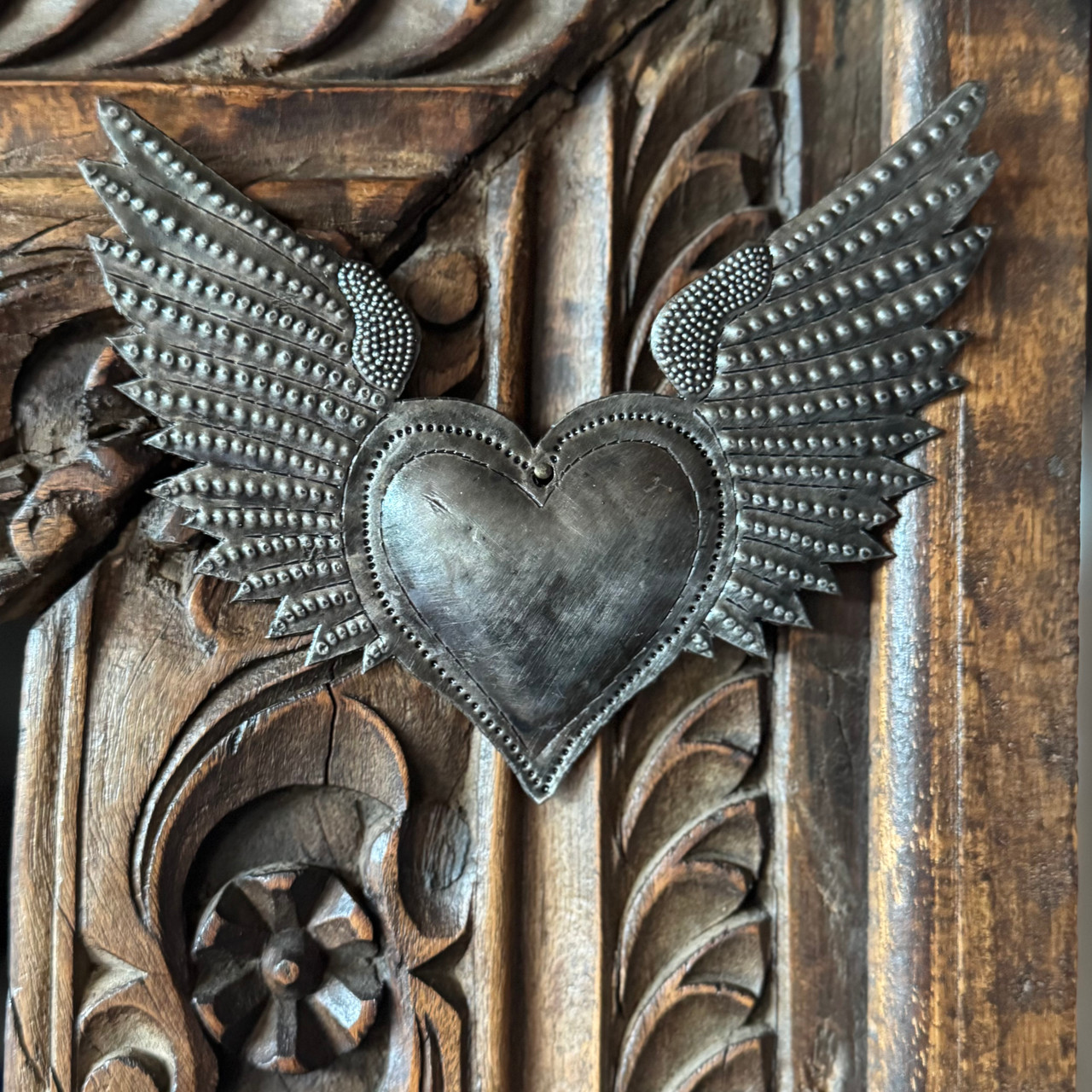 Handmade Haitian Metal Heart with Wings | Eco Fair Trade Art