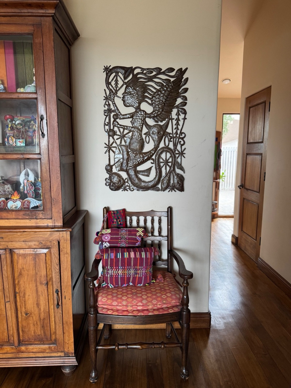 Vodou art sculpture, Haitian folk art, Handcrafted Haitian metalwork