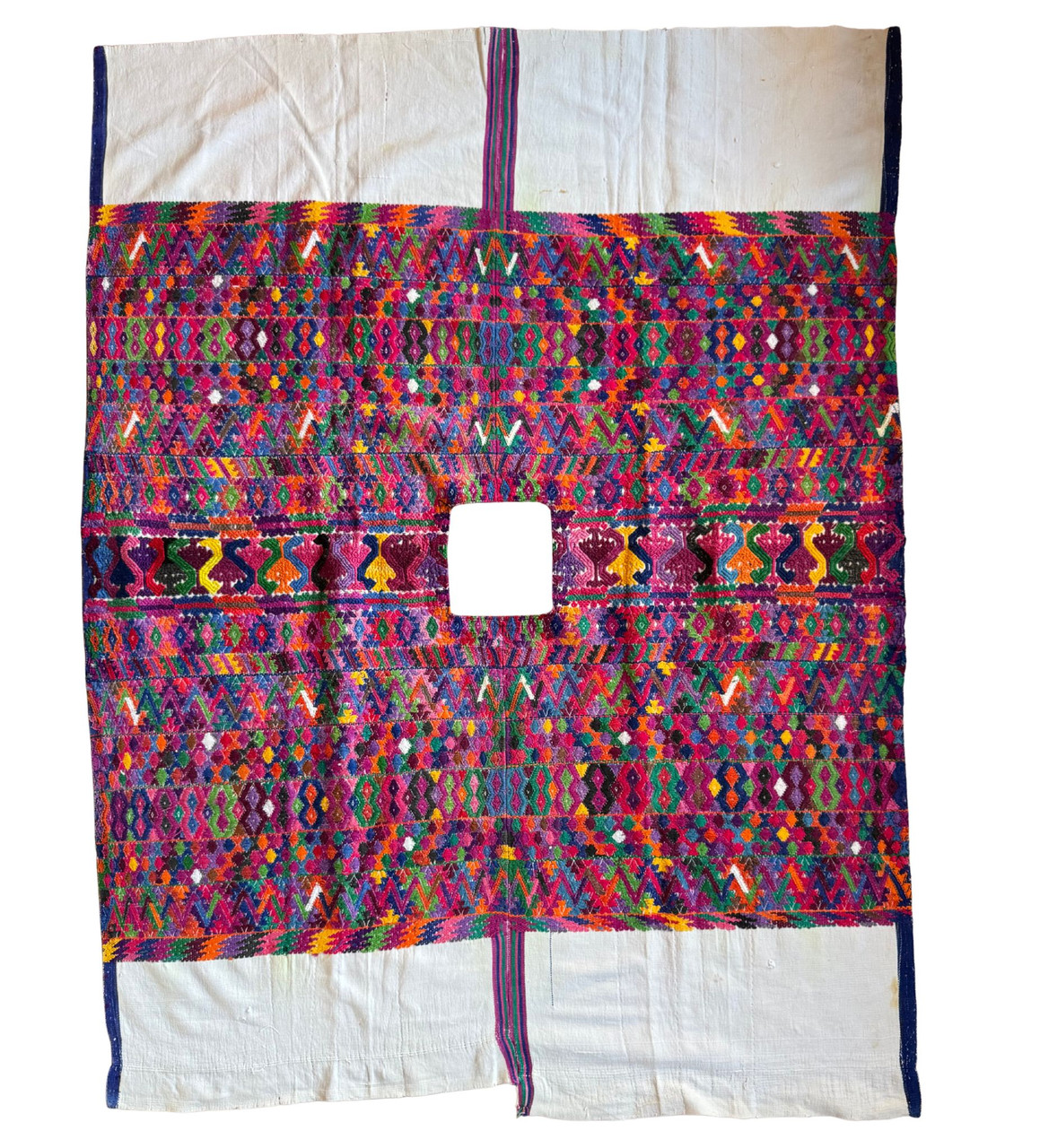 Colorful Mayan weaving, Two-panel huipil, Open-sided blouse, Ethnic boho top, Artisan-made clothing