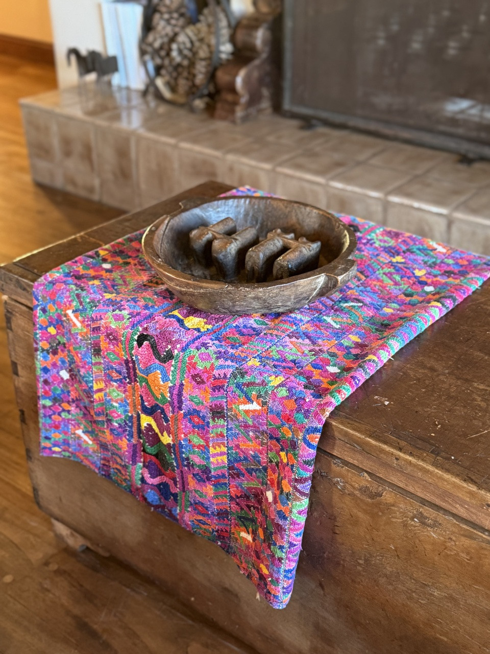 Indigenous Guatemalan art, Hand-stitched neckline, Authentic Mayan textile