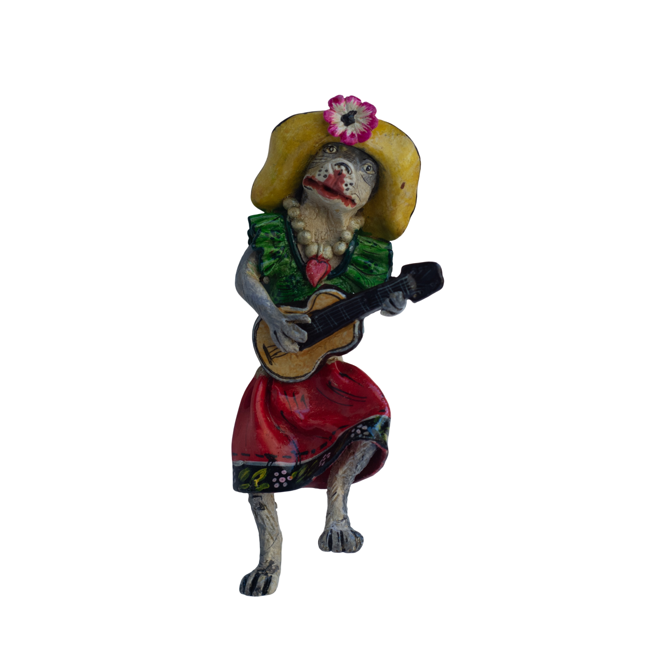 Peruvian Folk Art, Wolf Dressed in Dress, Dress Wolf, Wolf Playing Guitar, Guitar Wolf, Handpainted Wolf Playing Guitar, Wolf Guitarist