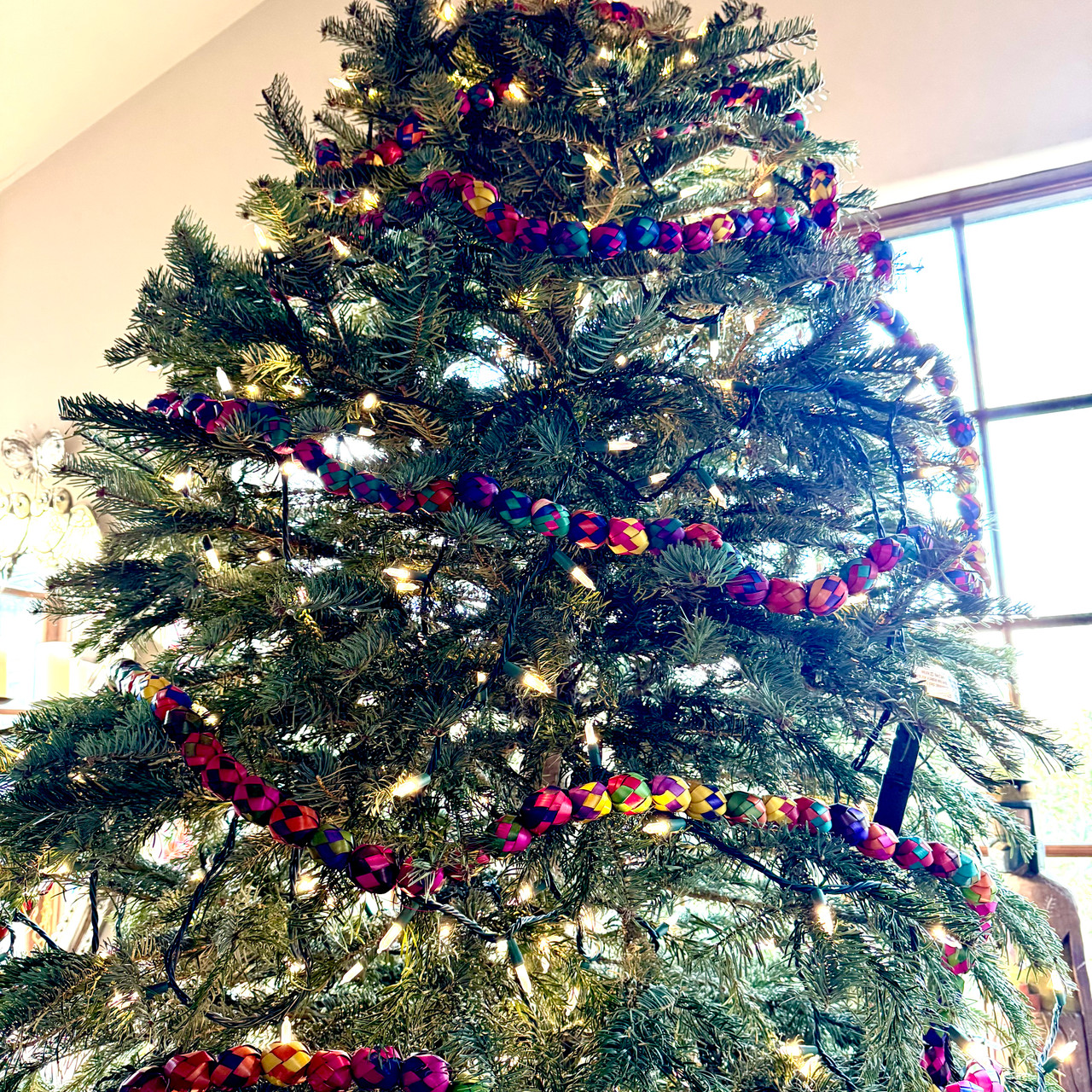 cinco de mayo decor, christmas tree garland, colorful home decor, boho garland, fair trade decor