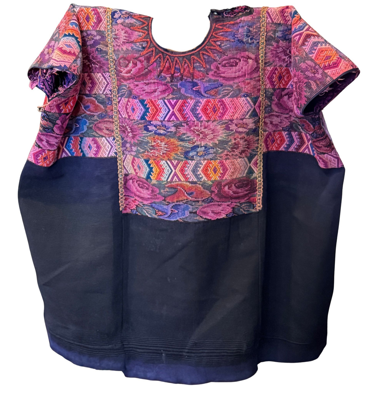 Guatemalan huipil, vintage Mayan textile, handwoven huipil, backstrap loom weaving, indigenous Guatemalan clothing