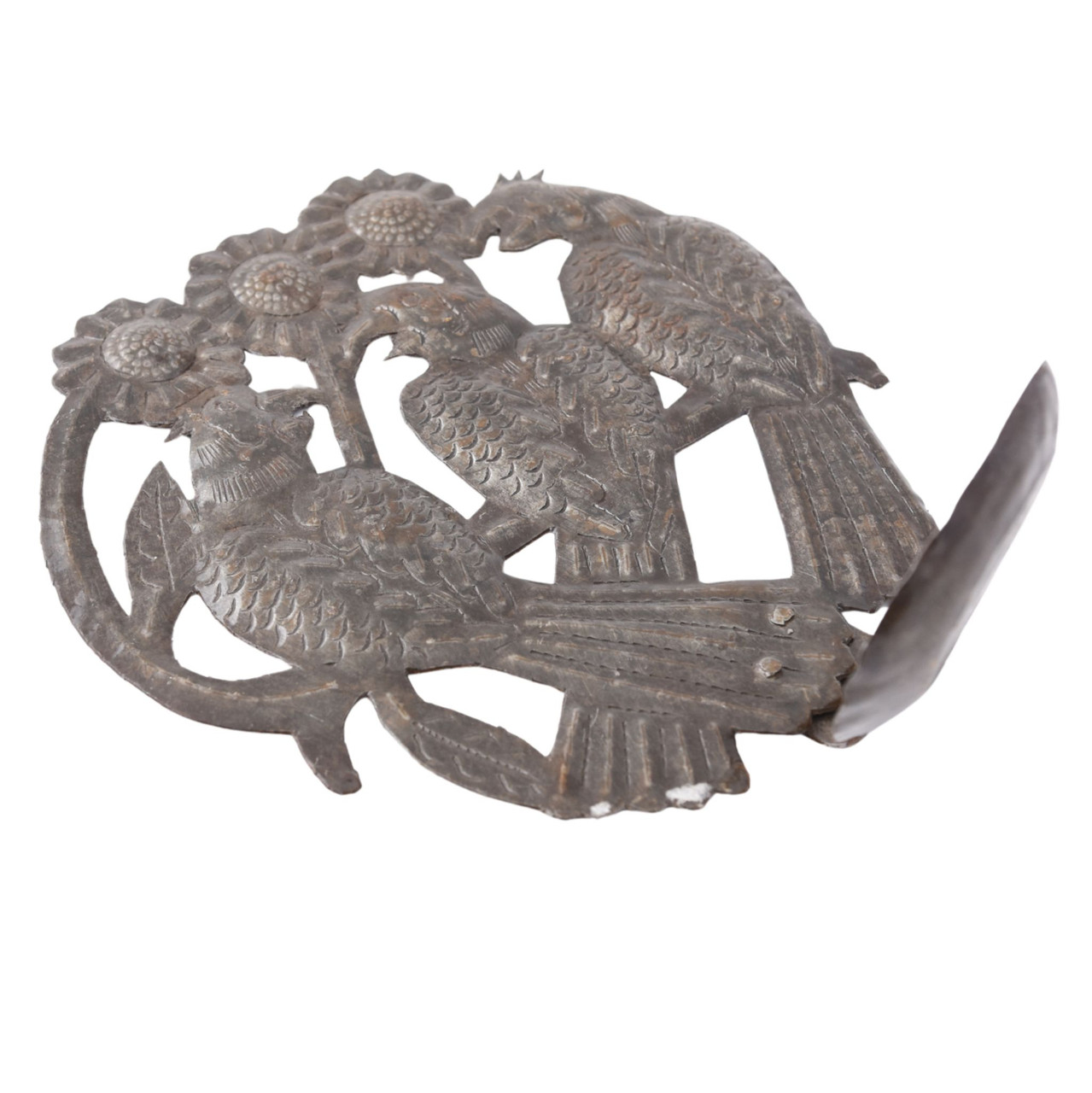 Bird metal wall decor
Folk art candle holder
Fair Trade decor
Handmade Haitian art
Recycled metal art
Primitive folk art
Caribbean folk art