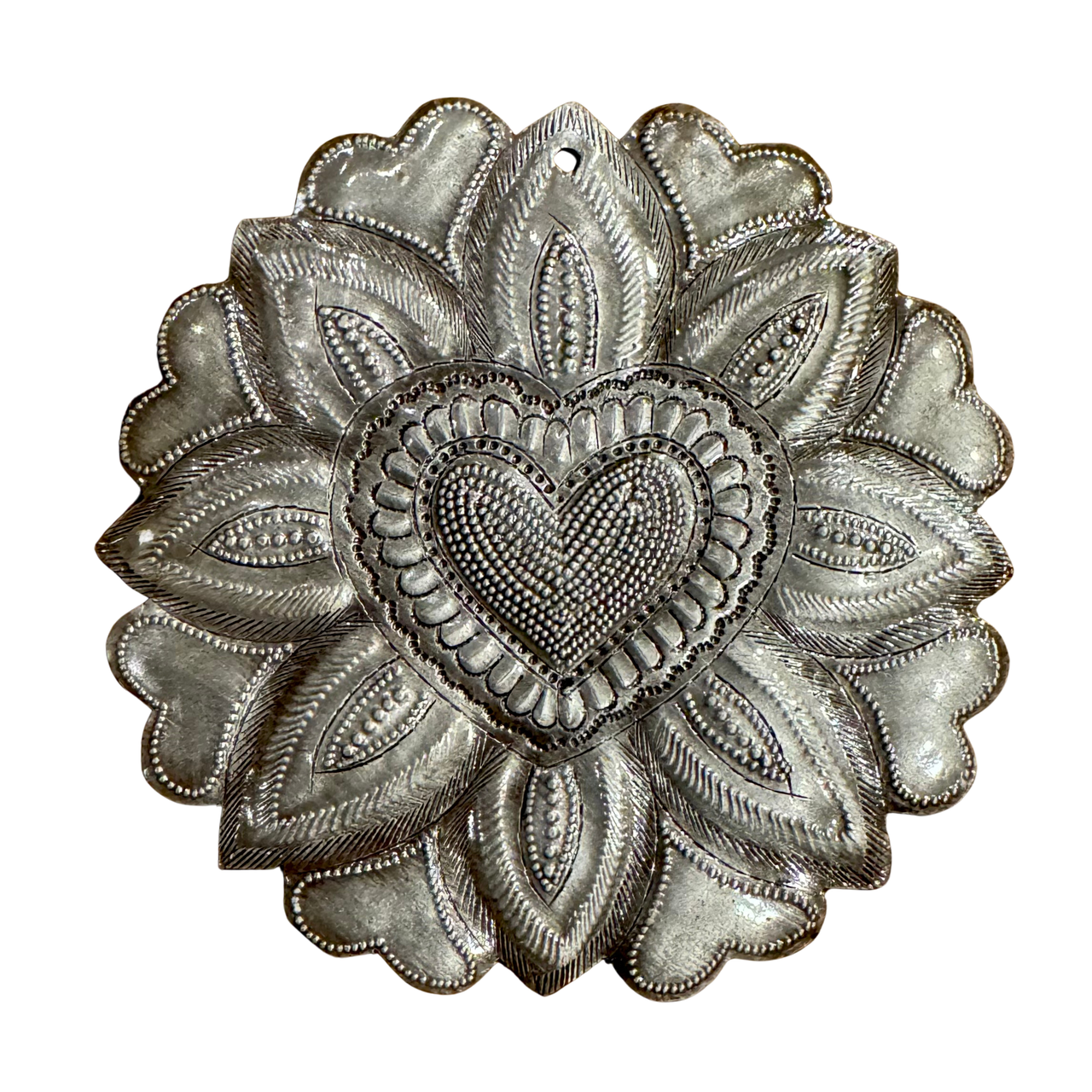 friendship milagro heart gift idea

sacred heart decor for healing and support

handmade spiritual heart haiti artisan