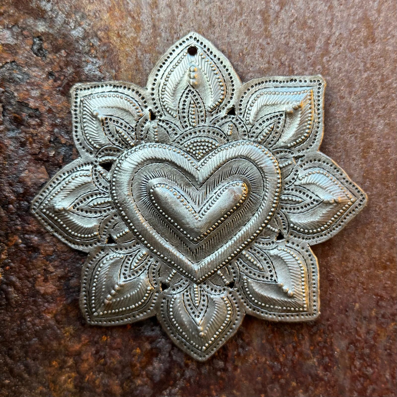 valentine sacred heart handmade gift

love milagro ornament for her

friendship milagro heart gift idea