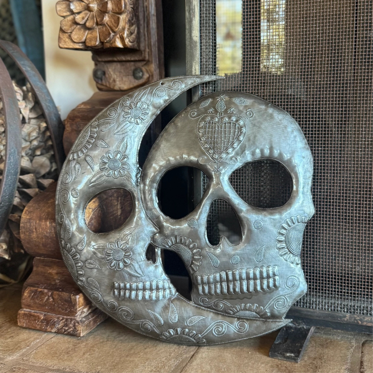 VODOU-INSPIRED FOLK ART DESIGN – Rich in Caribbean cultural symbolism, perfect for collectors of spiritual art, gothic decor, and handmade cultural pieces.
