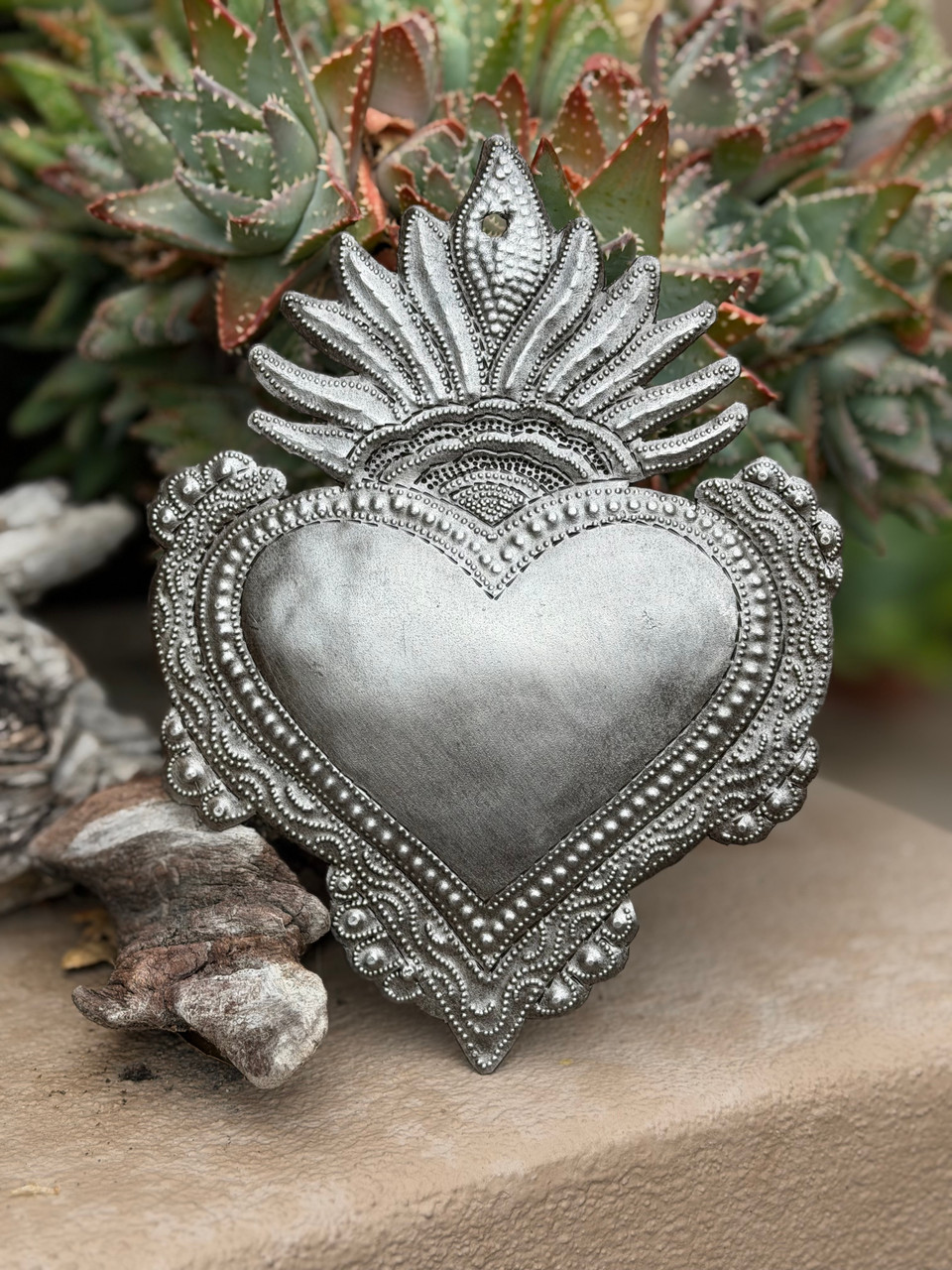 sacred heart wall art
milagro heart
Haitian metal art
recycled steel decor
folk art wall hanging
boho heart decor
spiritual wall art