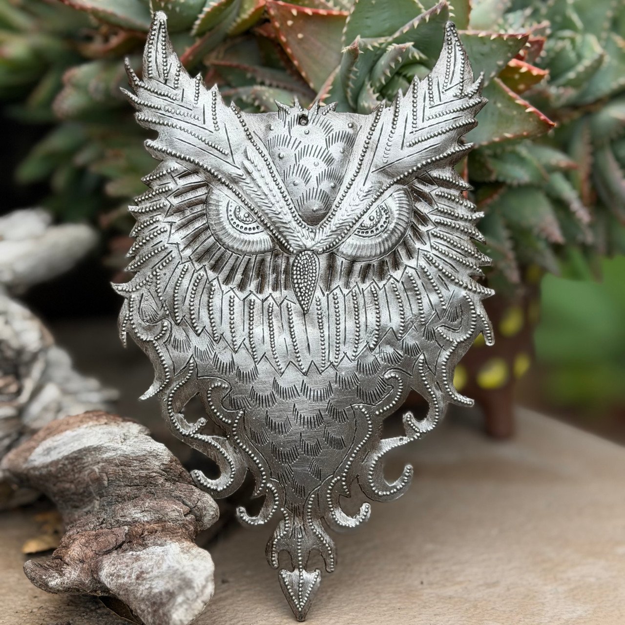 ornate owl wall art
Haitian metal art
owl wall decor rustic
boho metal wall art