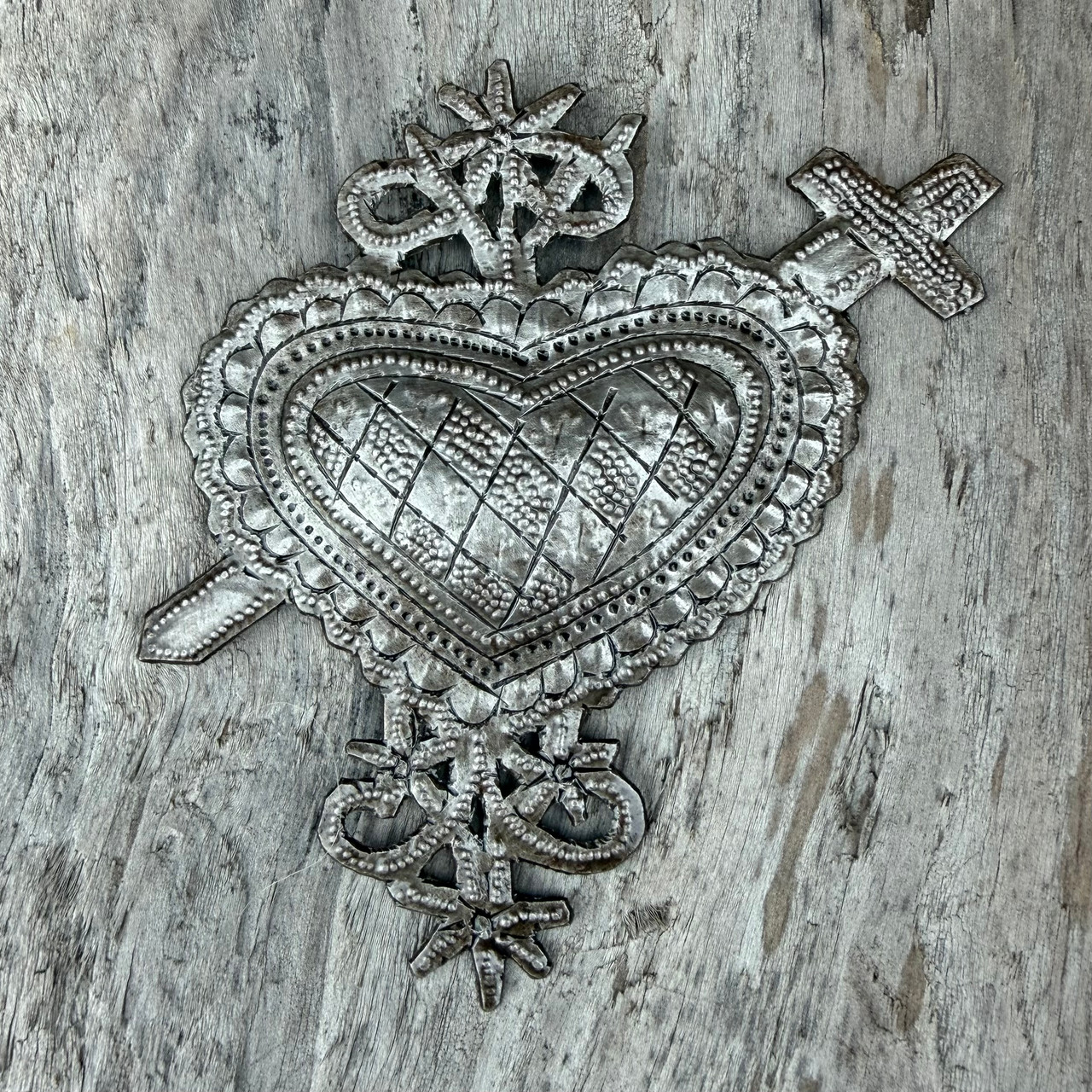 Erzulie Dantor art
Vodou wall decor
sacred heart Haitian
Haitian metal art