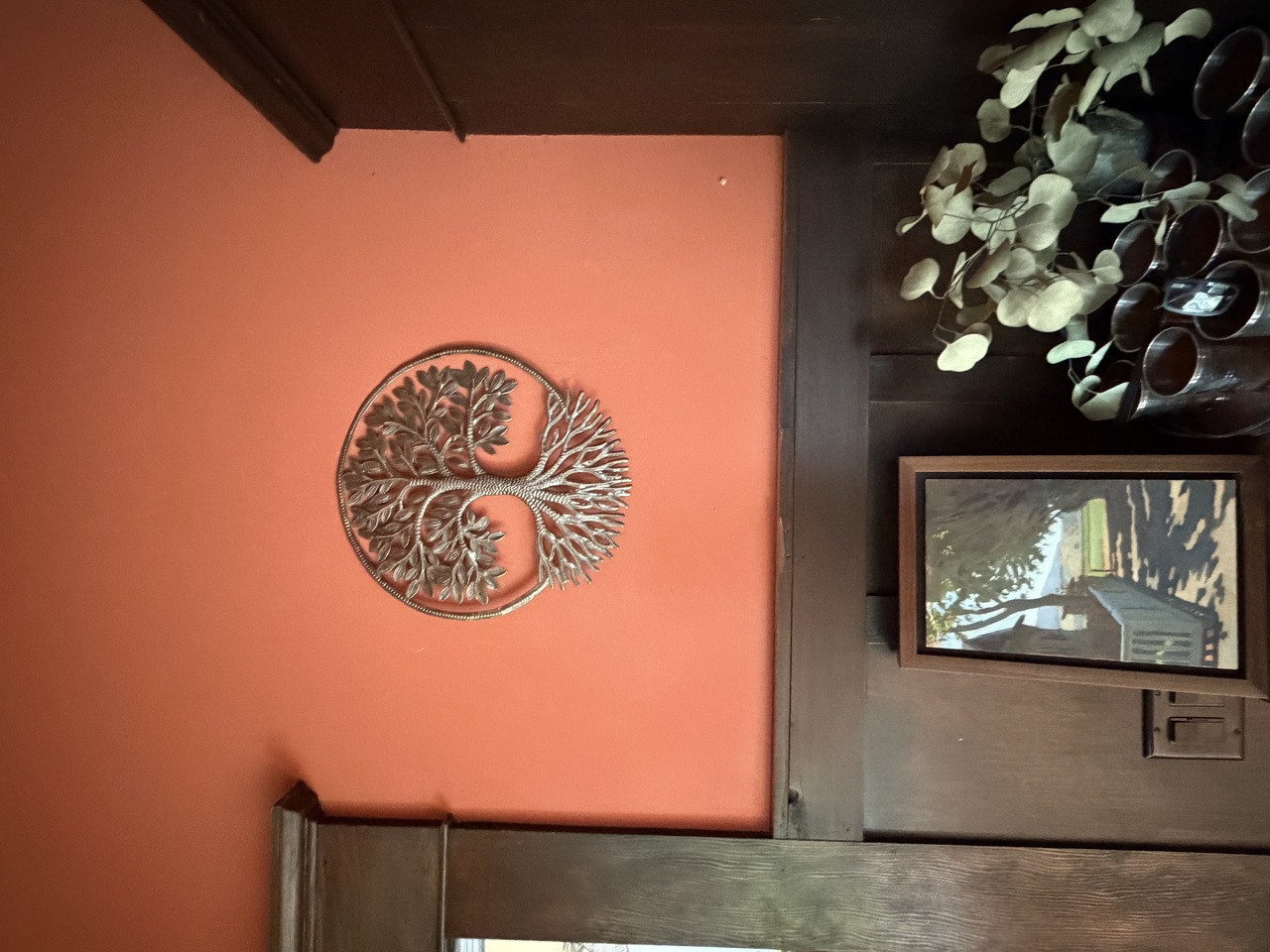 yoga wall decor
boho wall decor
recycled steel art
rustic wall hanging