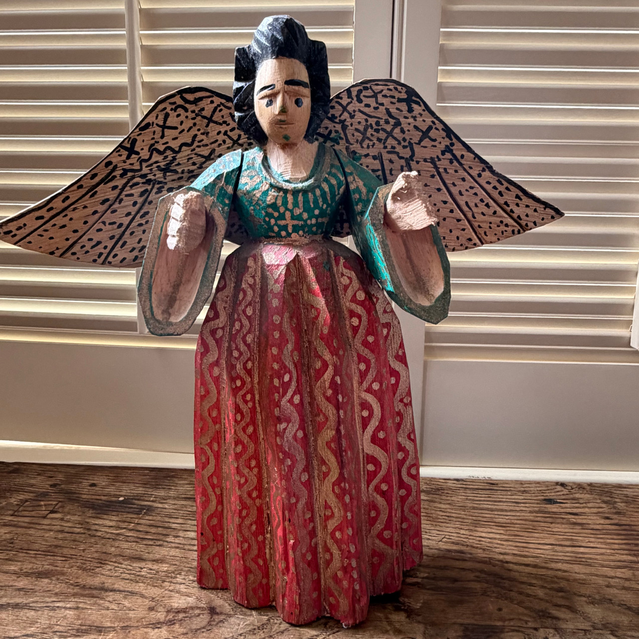 artisan carved wood angel
ethical home decor